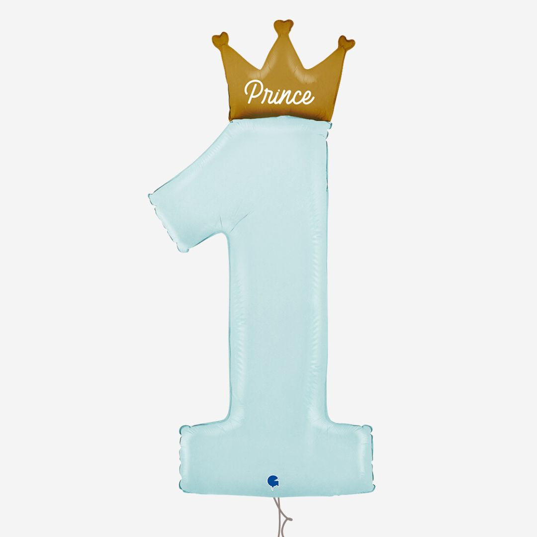 My 1st Birthday Prince Inflated Foil Number Balloon