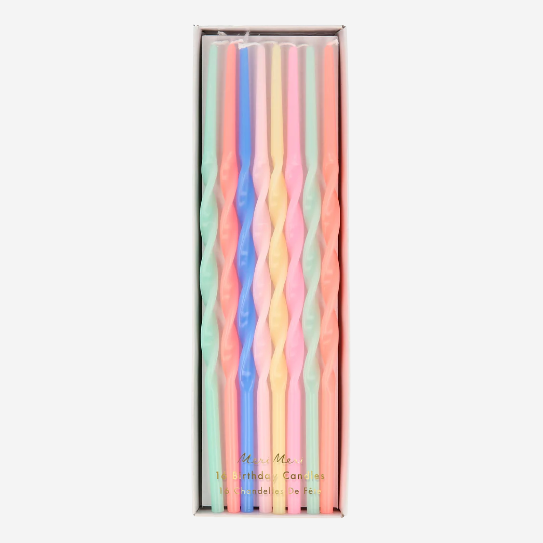 Mixed Twisted Long Candles by Meri Meri