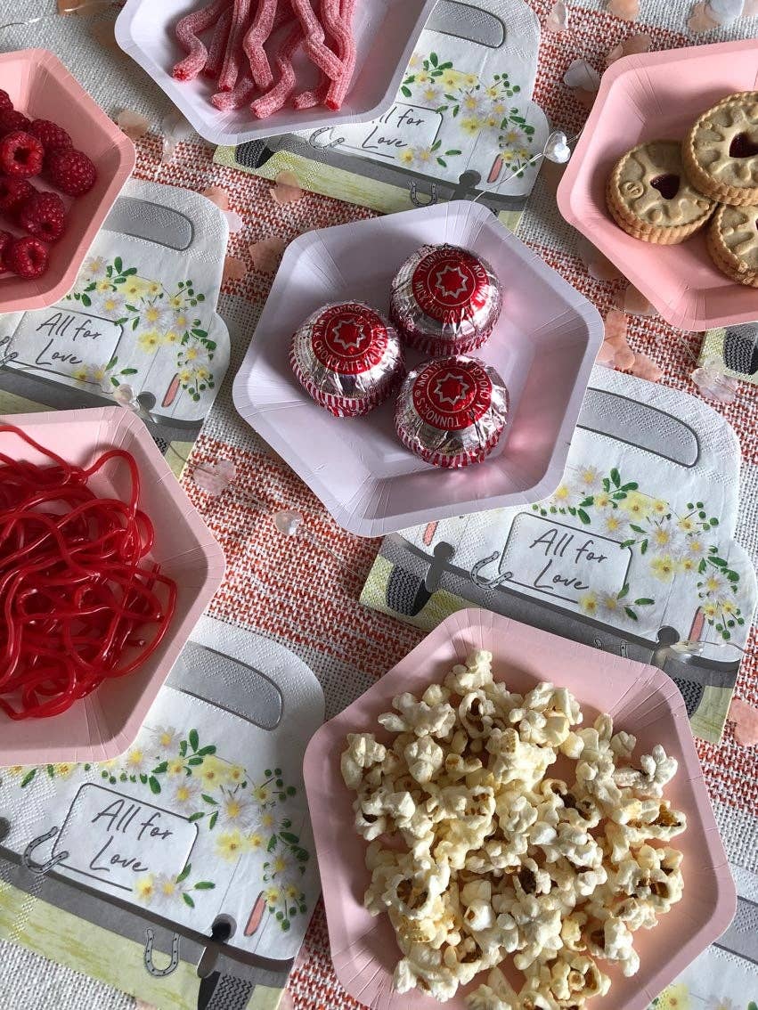 Small Hexagon Pastel Plates - 12 Pack