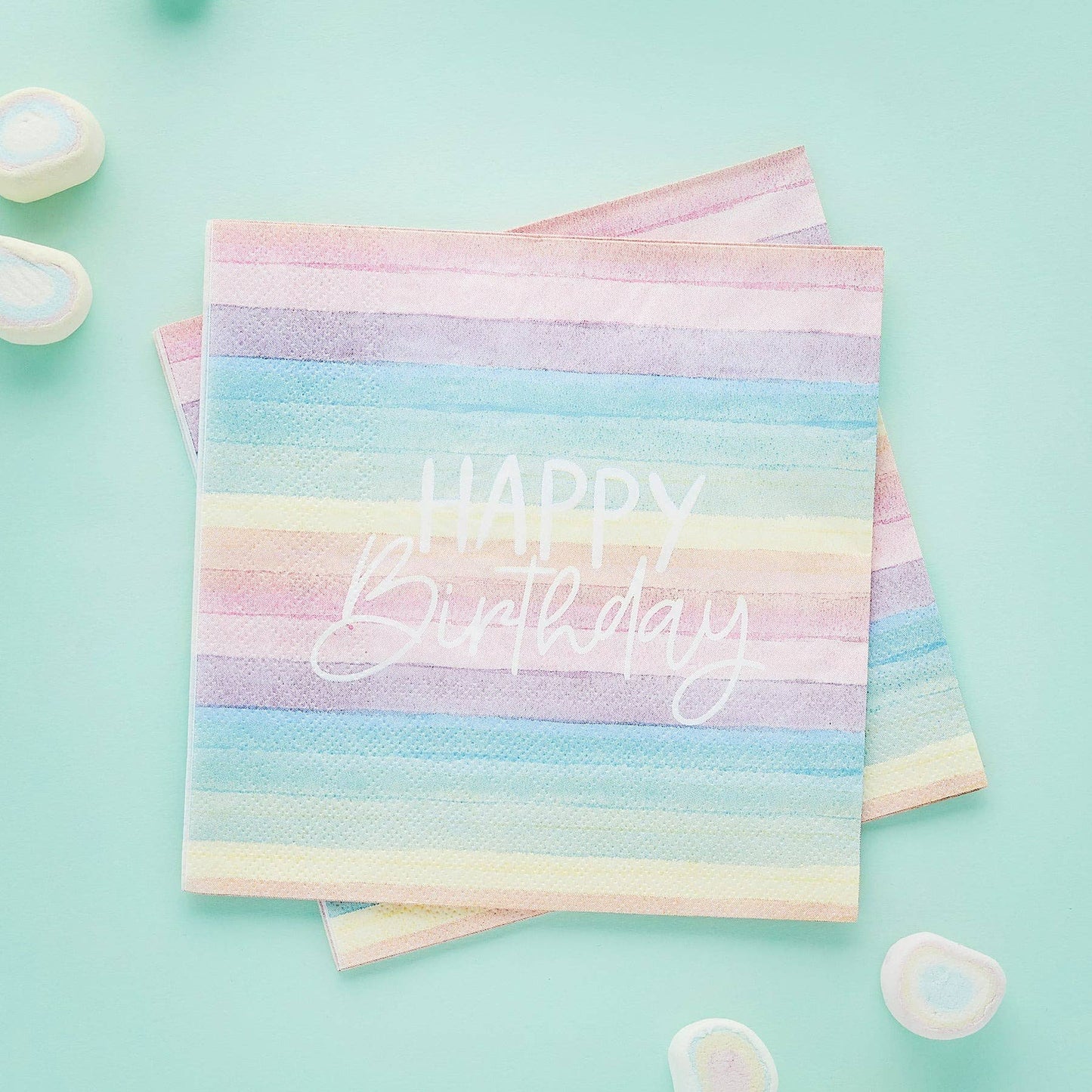 Eco Rainbow 'Happy Birthday' Paper Napkins