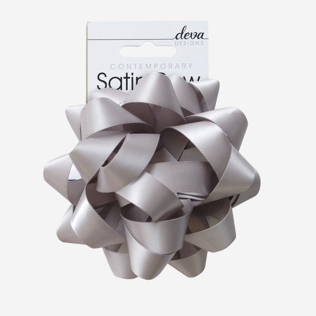 Silver Satin Bow