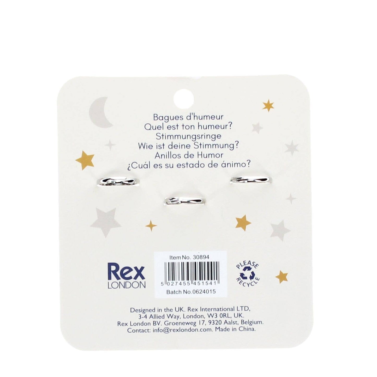 Mood Rings (Set of 3) - Heart, Star & Moon
