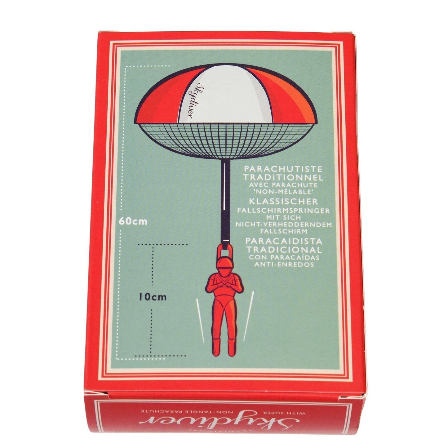 Traditional Skydiver Toy – Red with Tangle-Free Parachute
