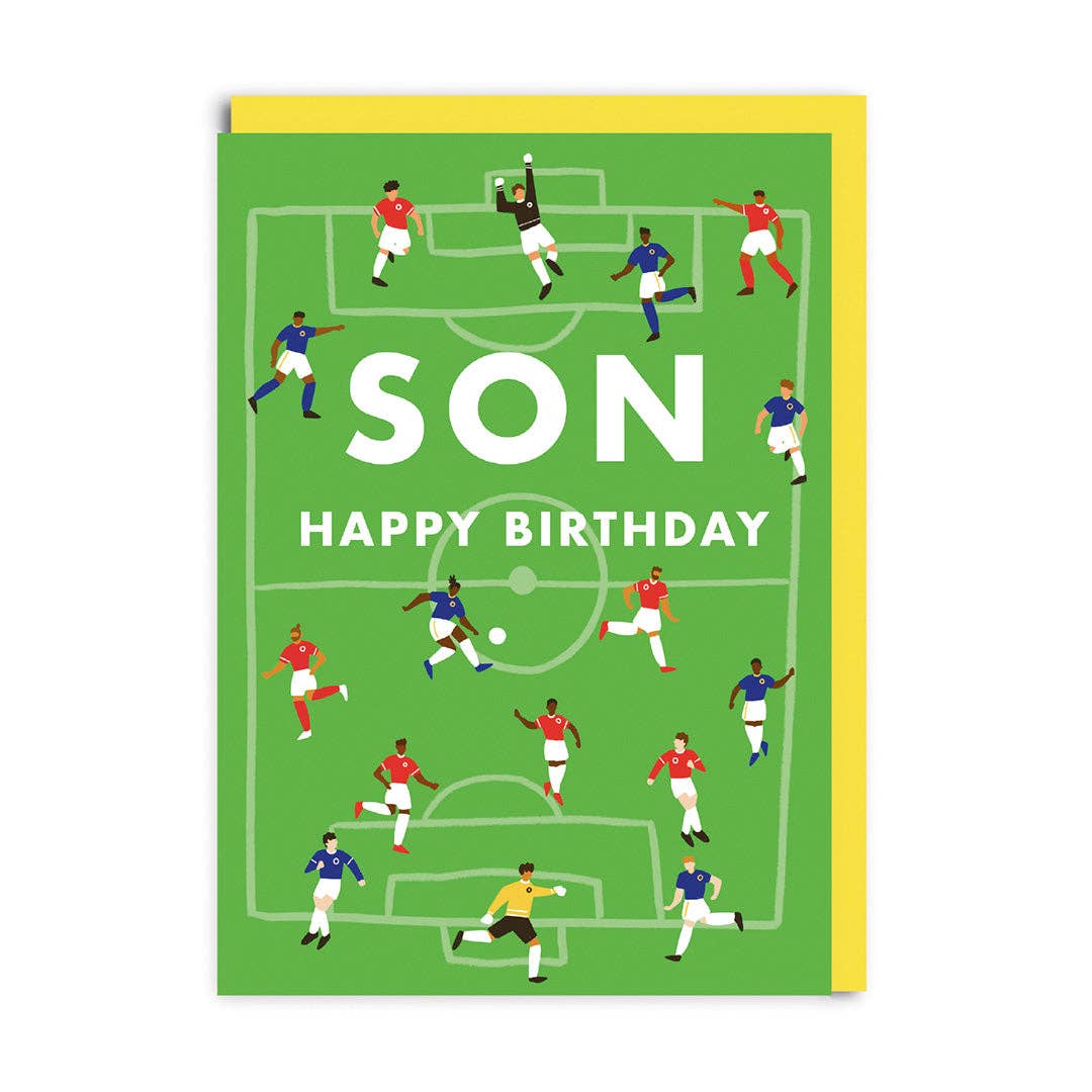 Son Happy Birthday Football Greeting Card