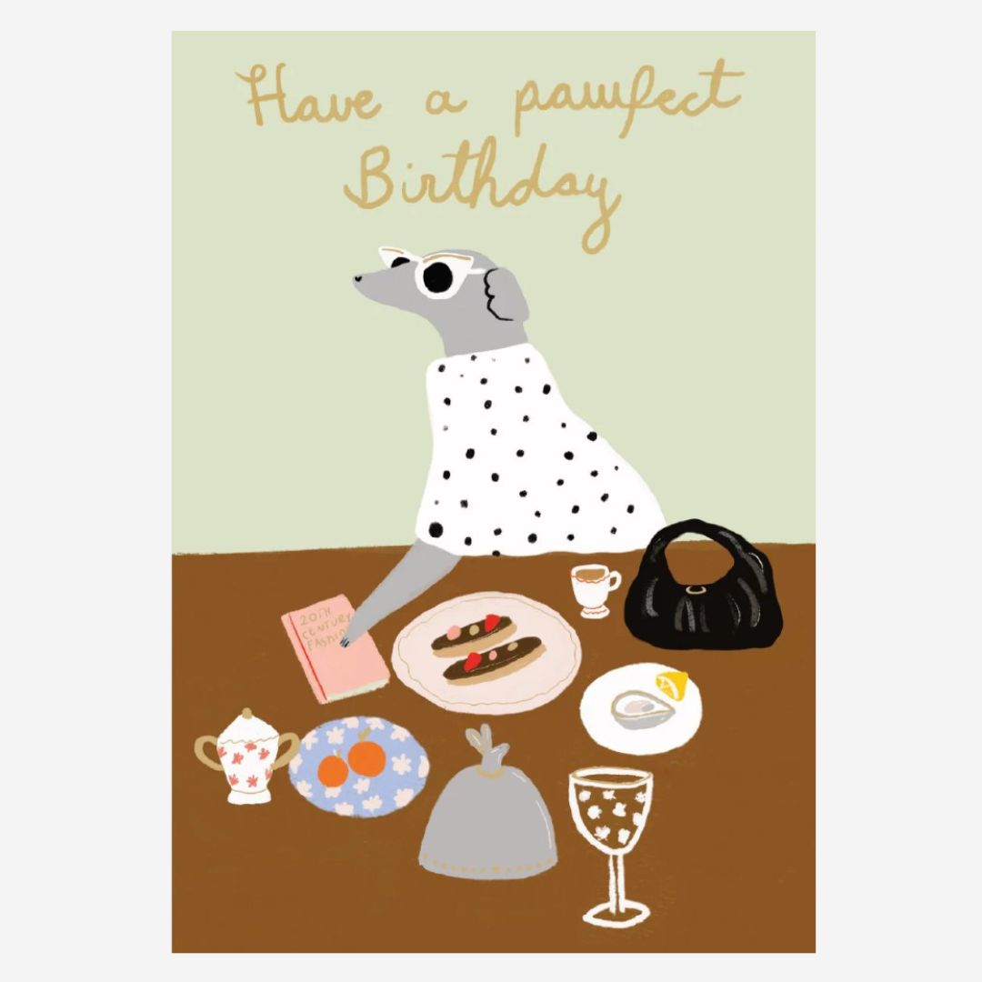 Fashionable Dog Happy Birthday Card