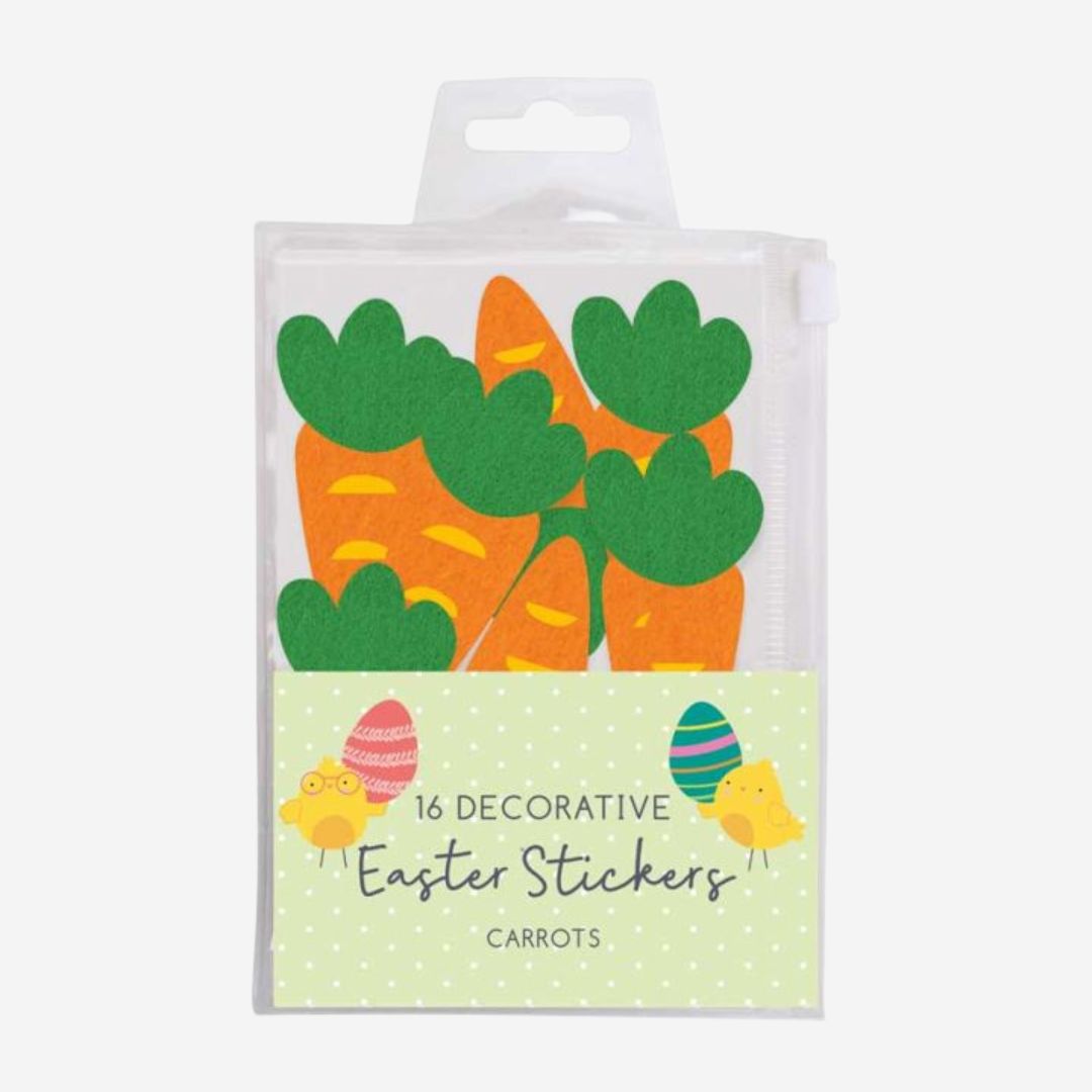 16 Felt Carrot Easter Bonnet Stickers