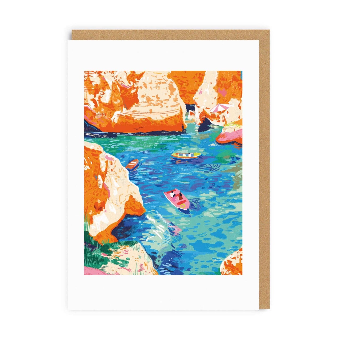 Orange Cliffs Greeting Card