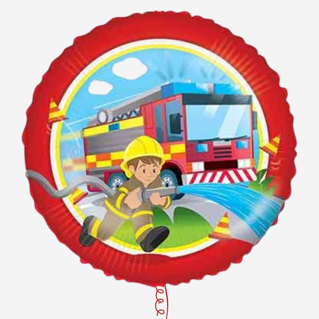 Firefighter Inflated Birthday Foil Balloon