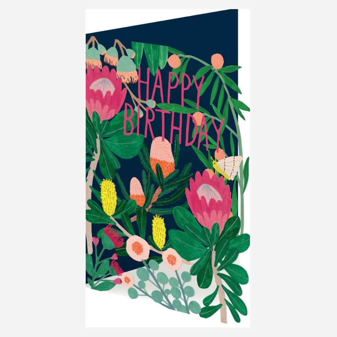 King Protea Happy Birthday Card