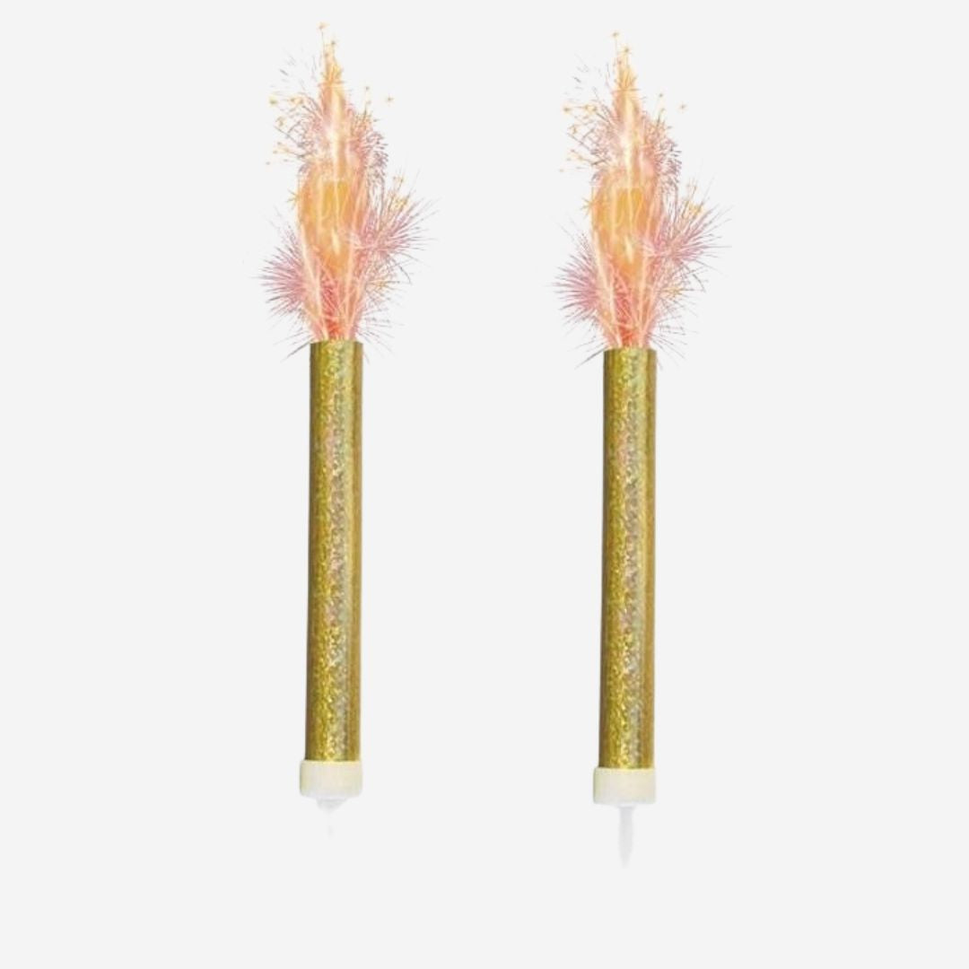 Gold Ice Fountain Candle Pack of 2