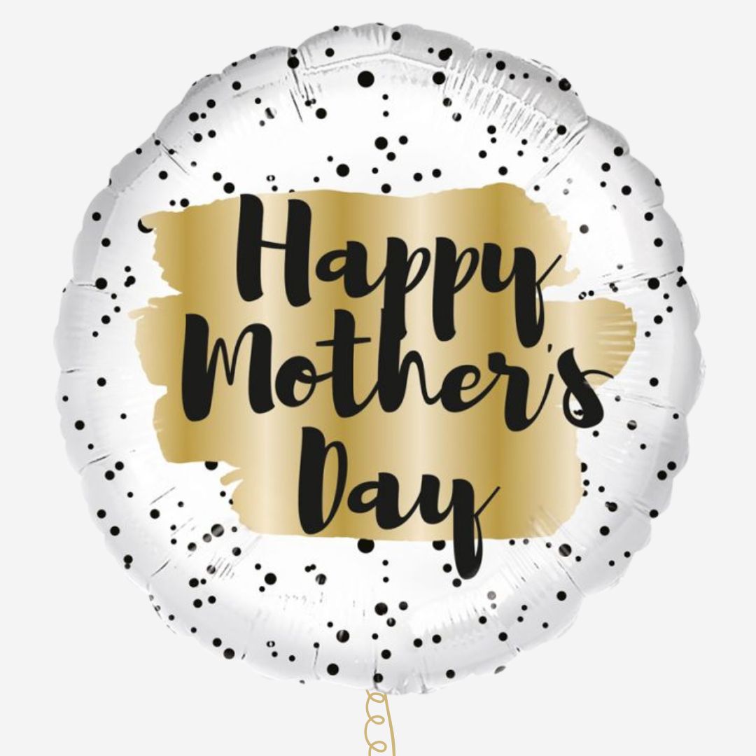 Happy Mother's Day Gold Dot Inflated Foil Balloon