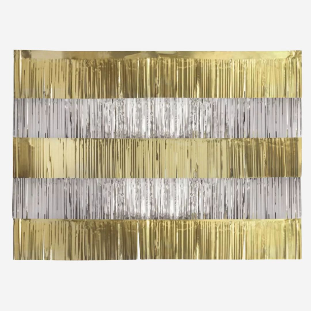 Gold & Silver Foil Foil Fringe Garland Backdrop