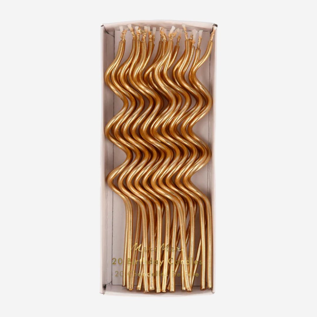 Gold Swirly Party Candles by Meri Meri