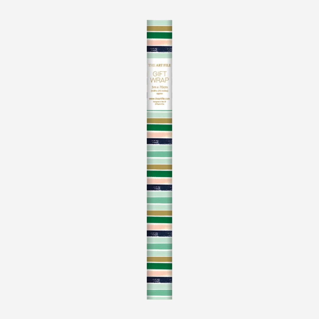 Green Stripes Wrapping Paper Roll