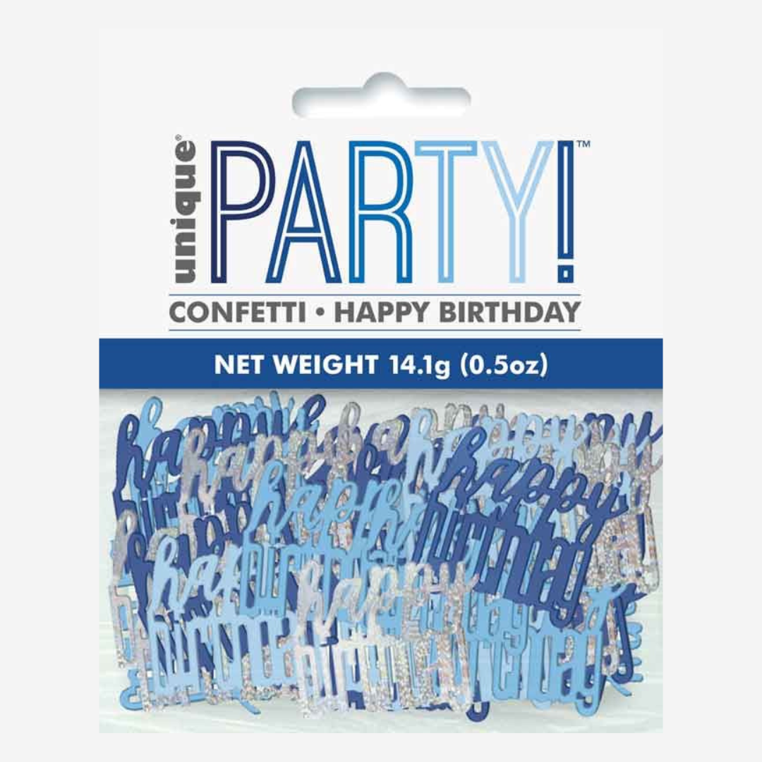 Glitz Blue Happy Birthday Table Confetti