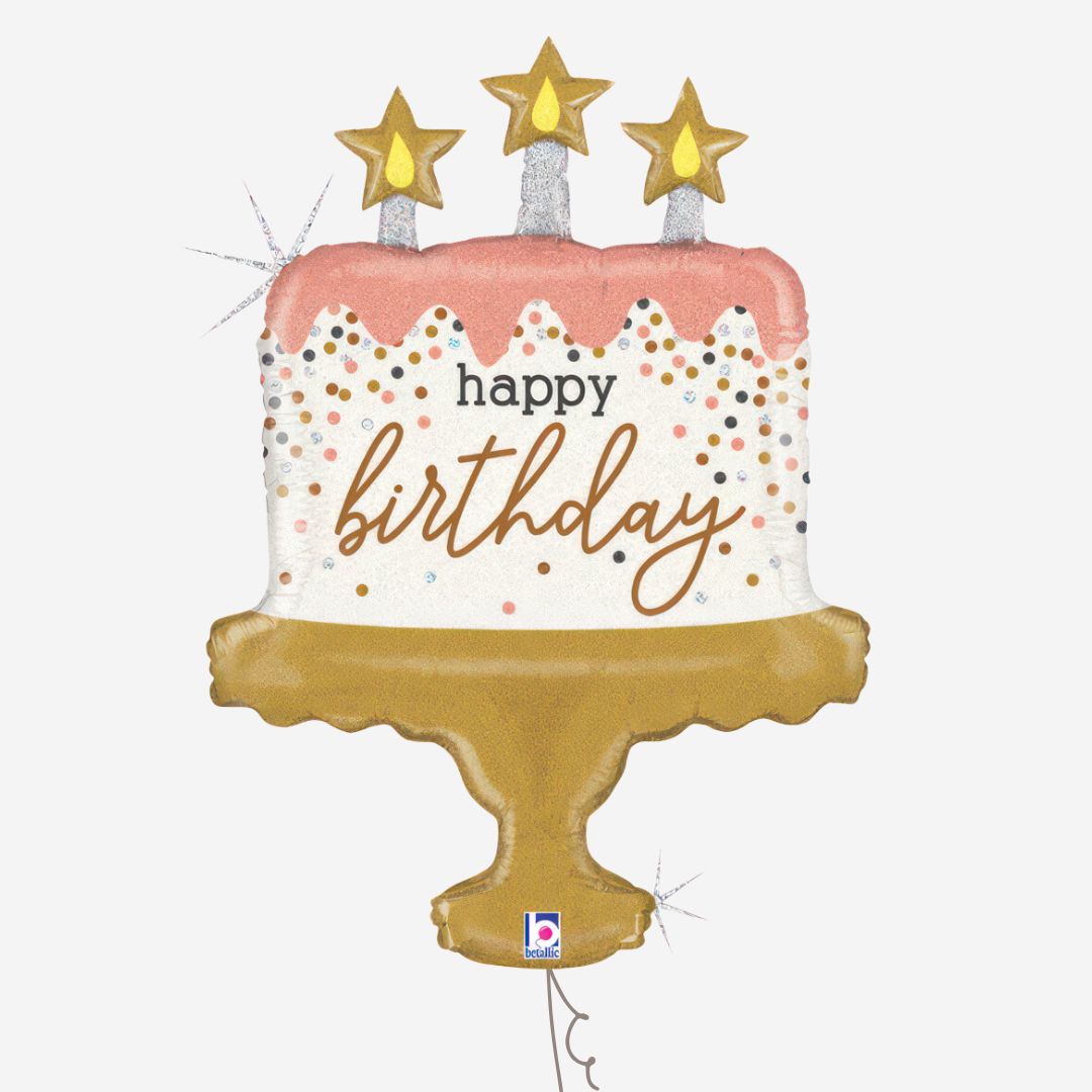 Birthday Cake Confetti Foil Balloon