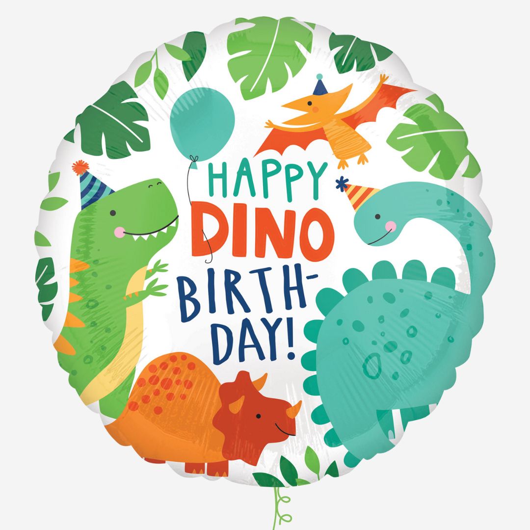 Happy Dino Birthday Small Inflated Foil Balloon