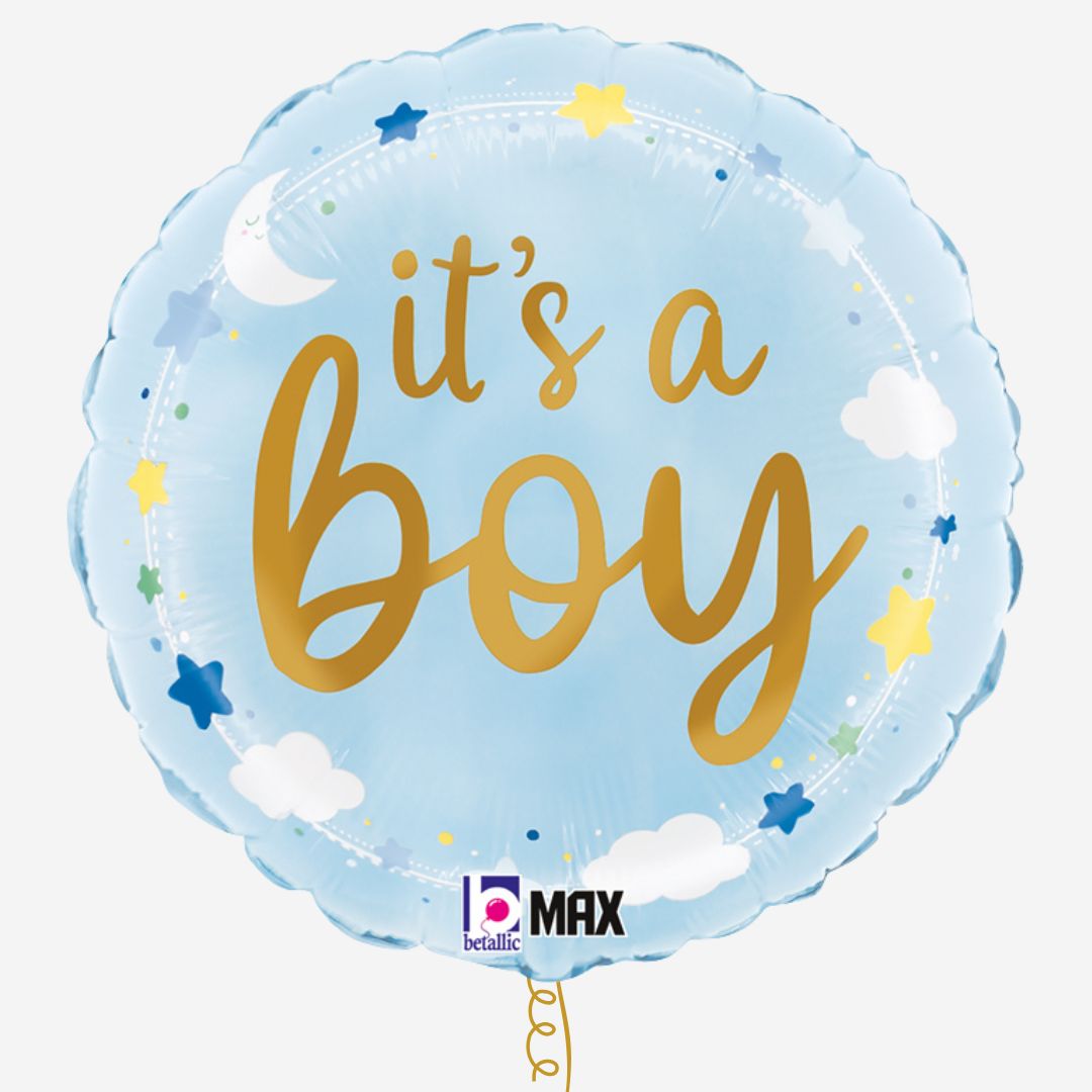 Blue it's a boy 18" Round Foil Balloon