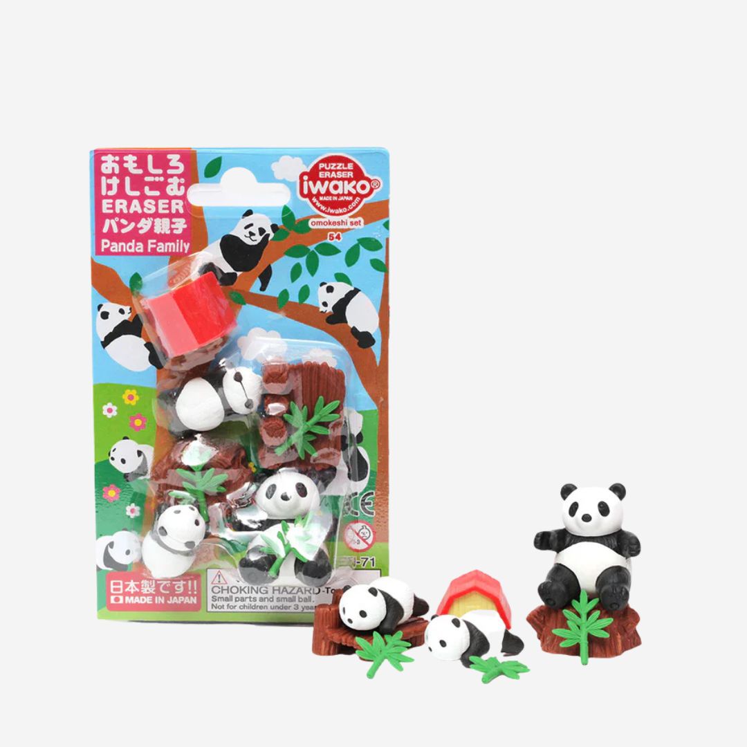 Iwako Panda Family Puzzle Erasers