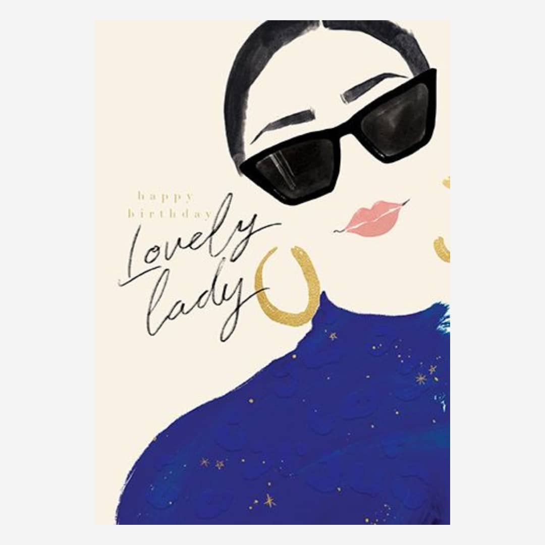 "Happy Birthday Lovely Lady" Birthday Card