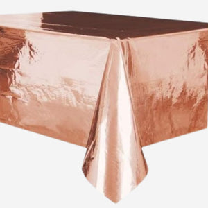 Metallic Rose Gold Foil Plastic Tablecloth