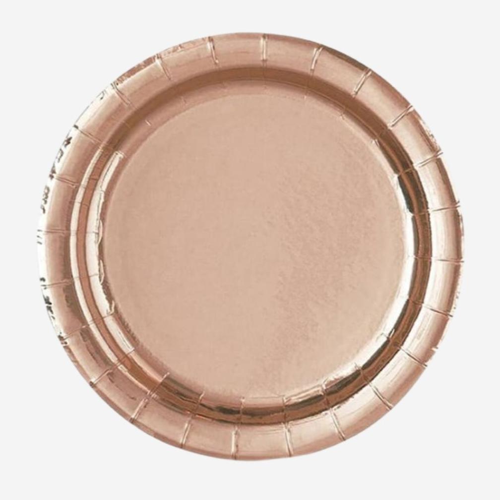 Metallic Rose Gold Paper Plates