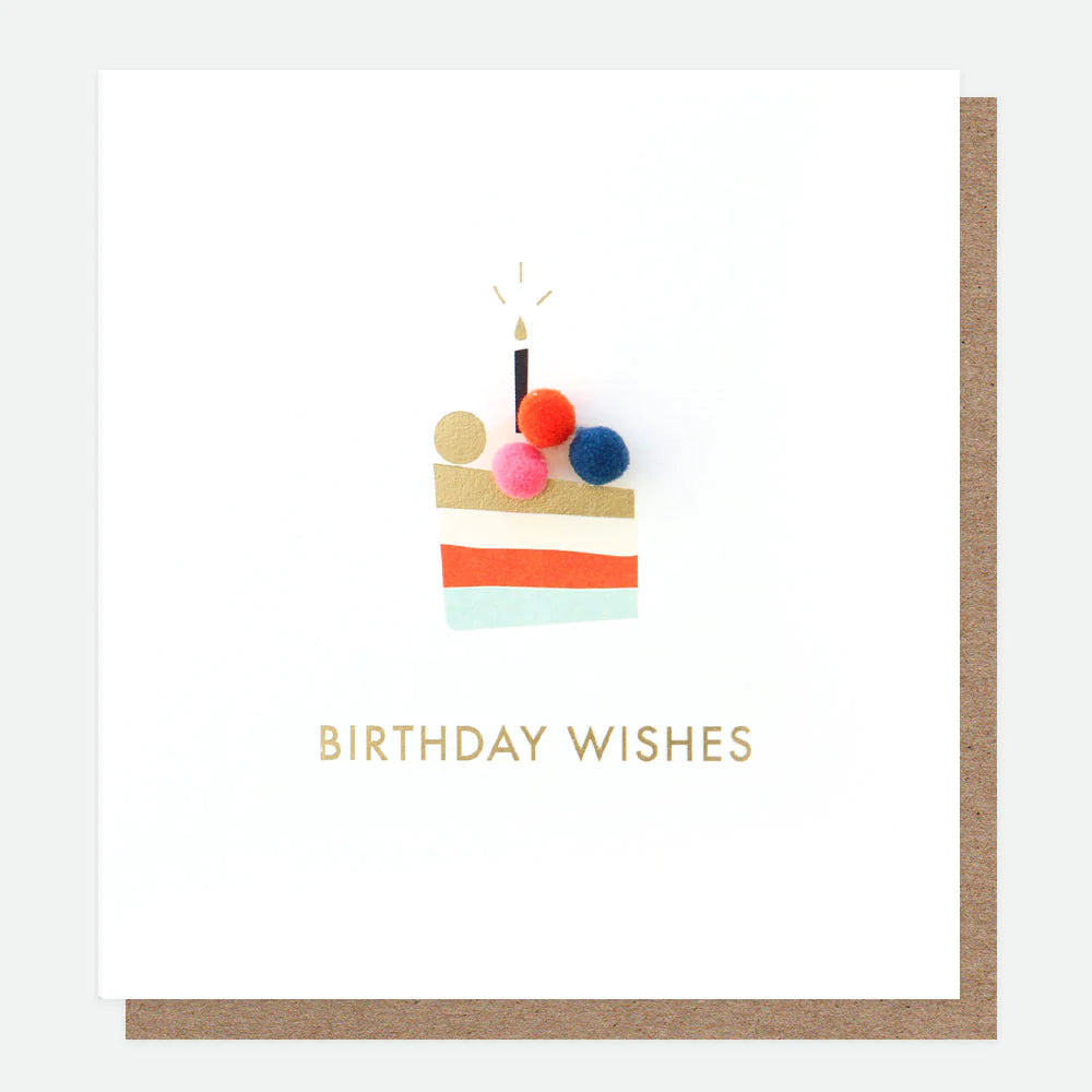 Pom Pom Cake Slice Birthday Card