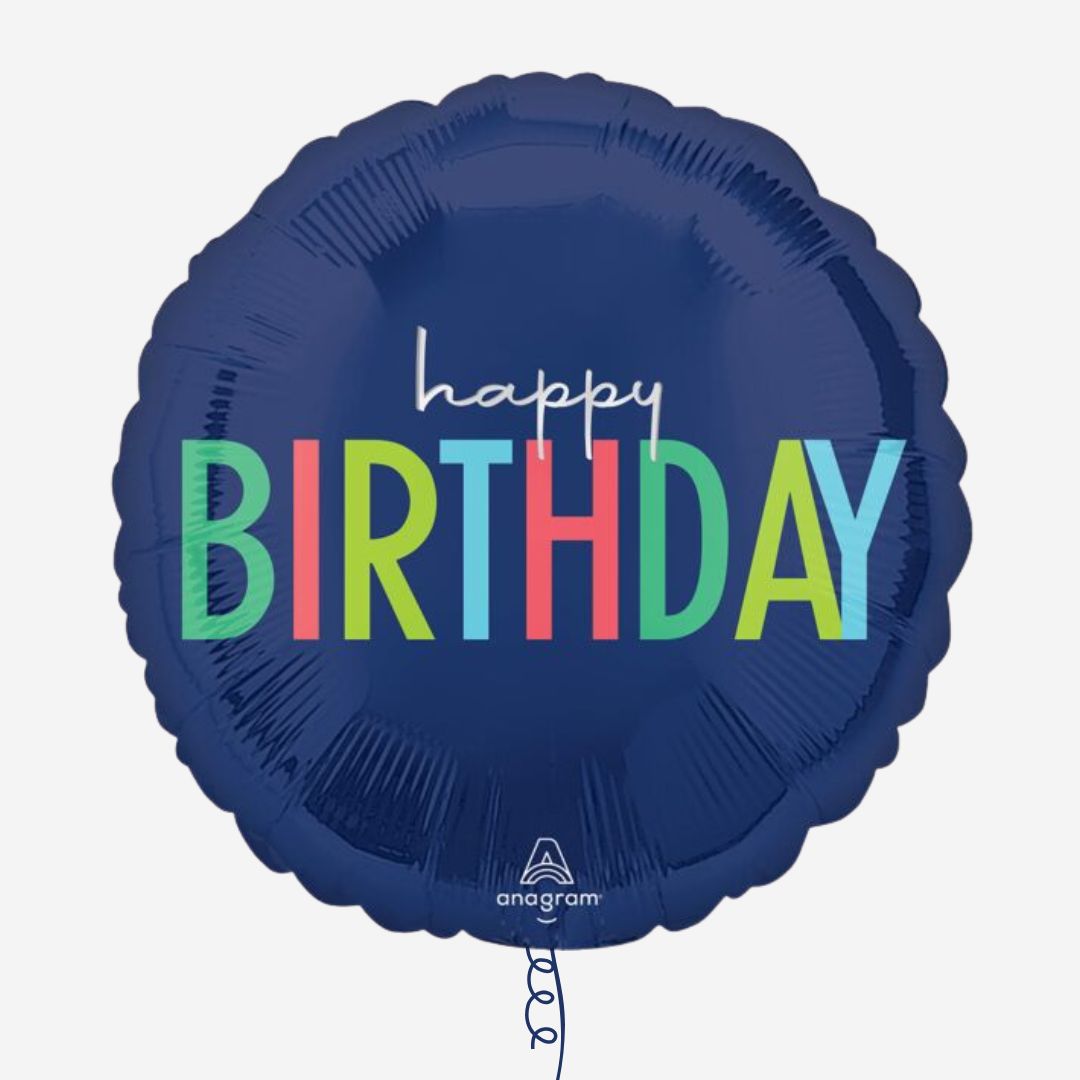 Modern Happy Birthday Inflated Birthday Foil Balloon