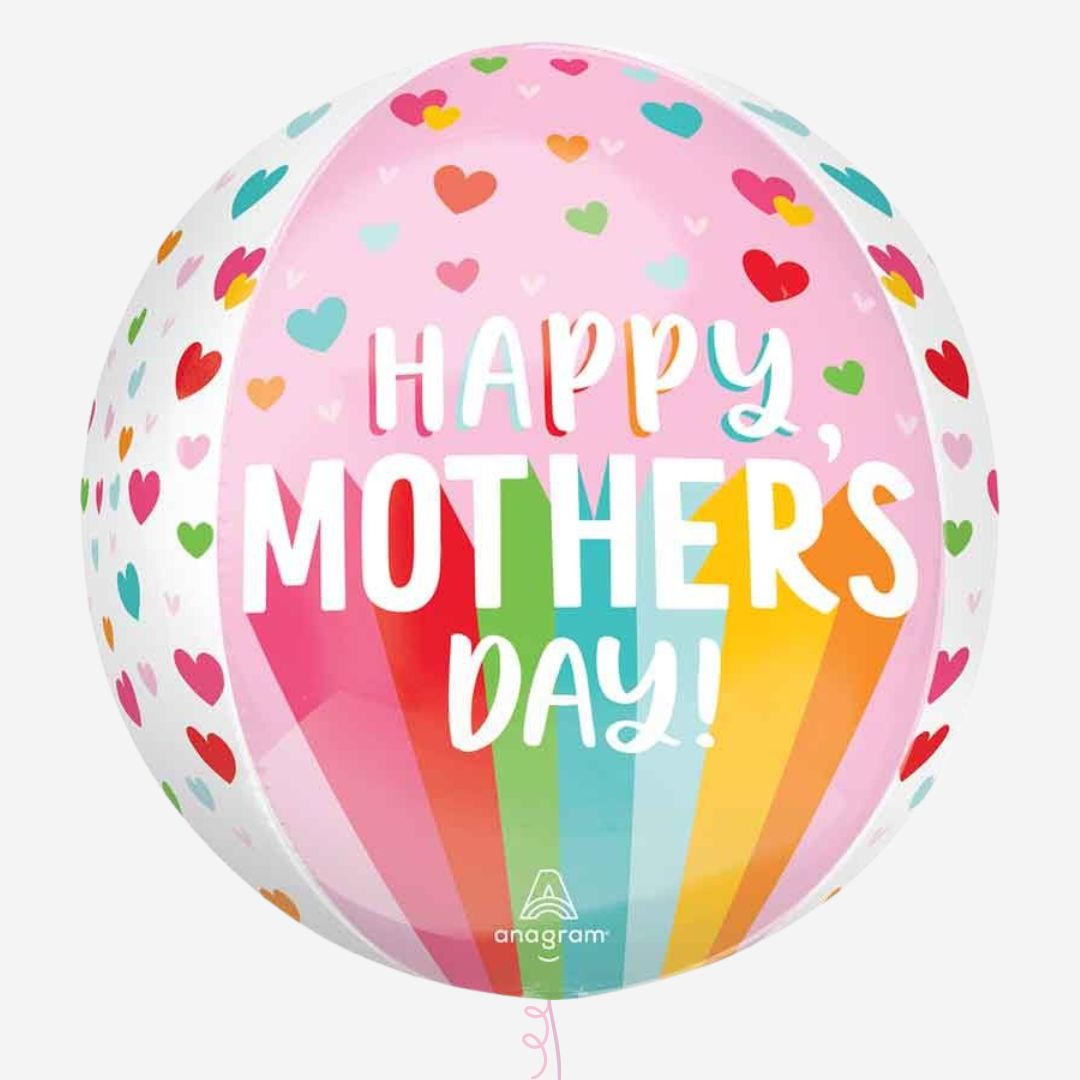 Happy Mother's Day Bright Stripes Inflated Foil Balloon