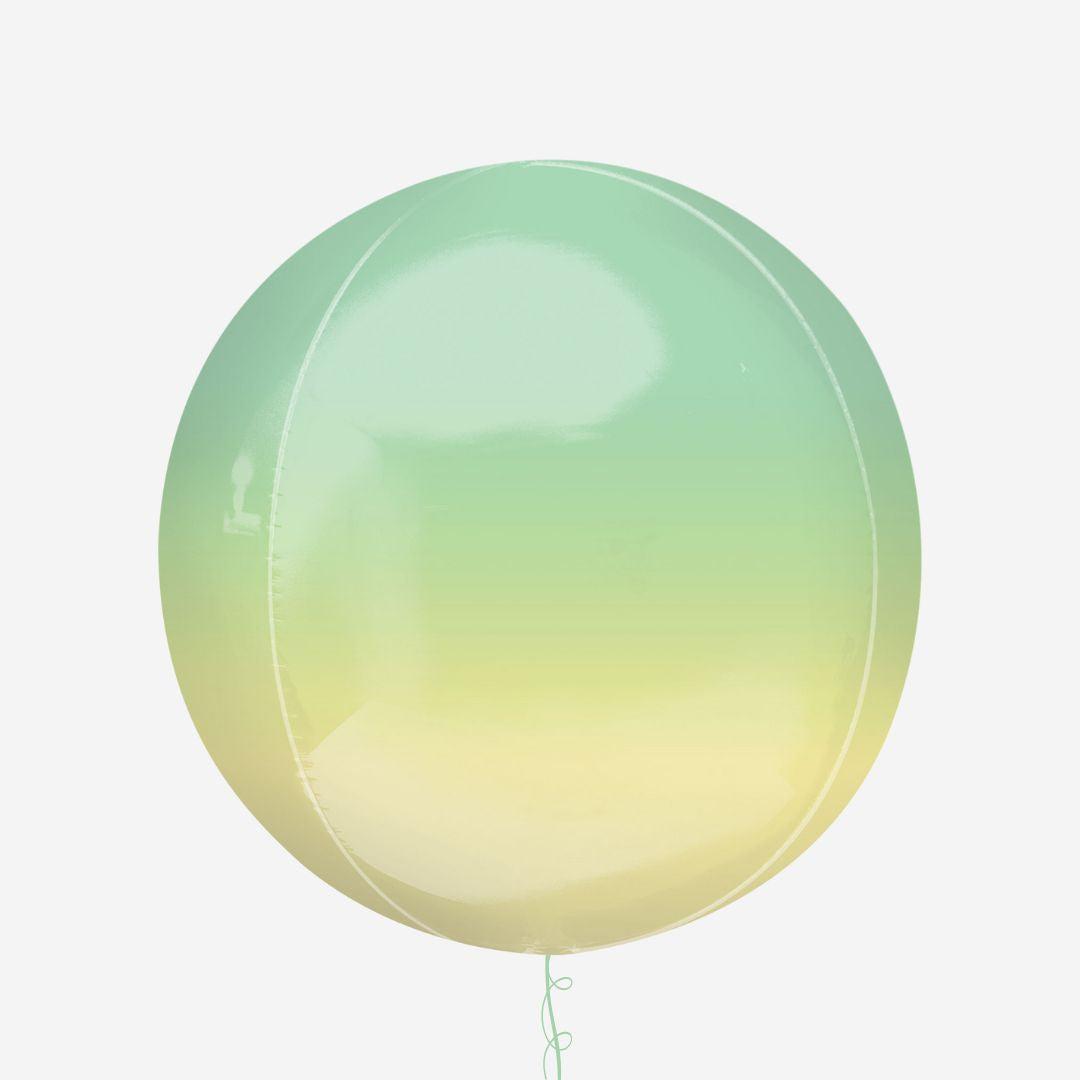 Yellow & Green Orbz Inflated Foil Balloon