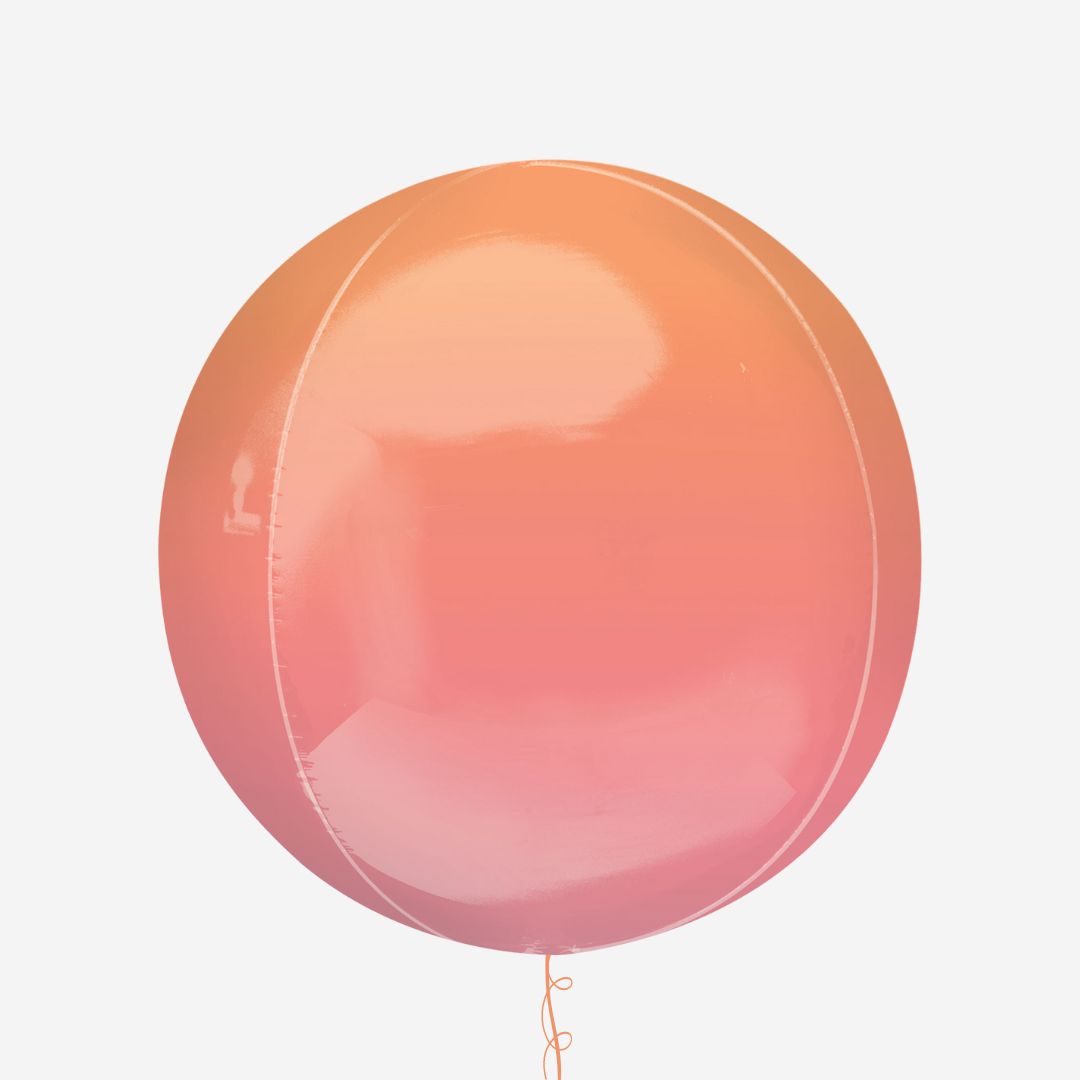 Ombre Red & Orange Orbz Inflated Foil Balloon