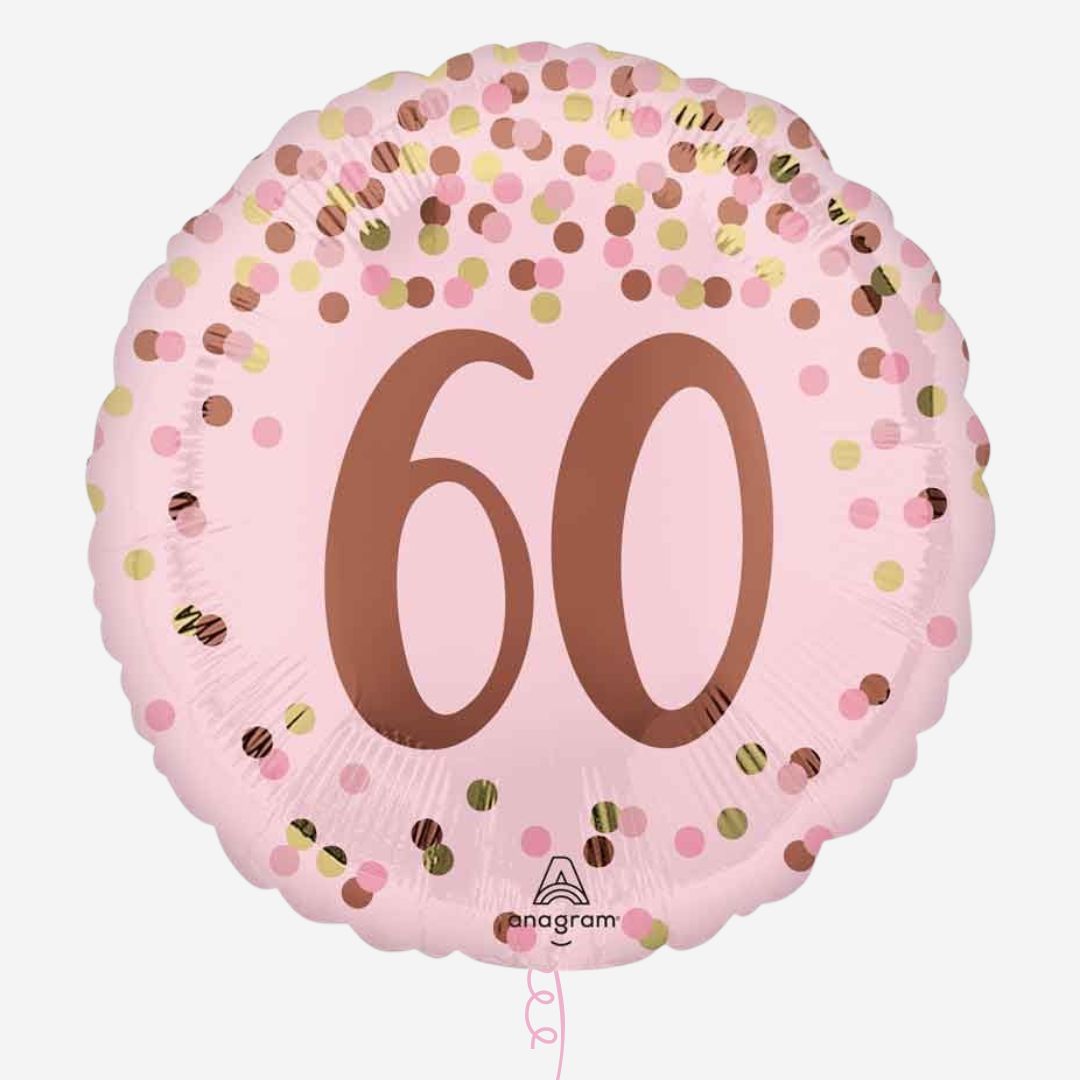 Pink Gold 60th Amscan Inflated Birthday Foil Balloon
