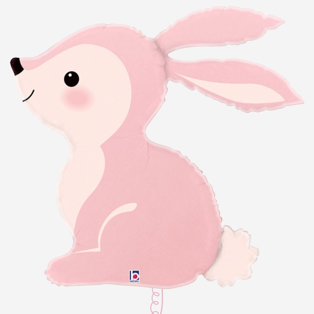 Pink Woodland Bunny Inflated Foil Balloon