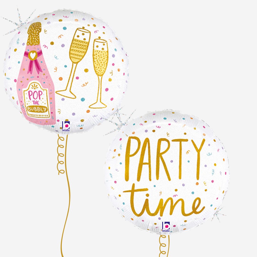 18" Party Time Champagne Inflated Foil Balloon