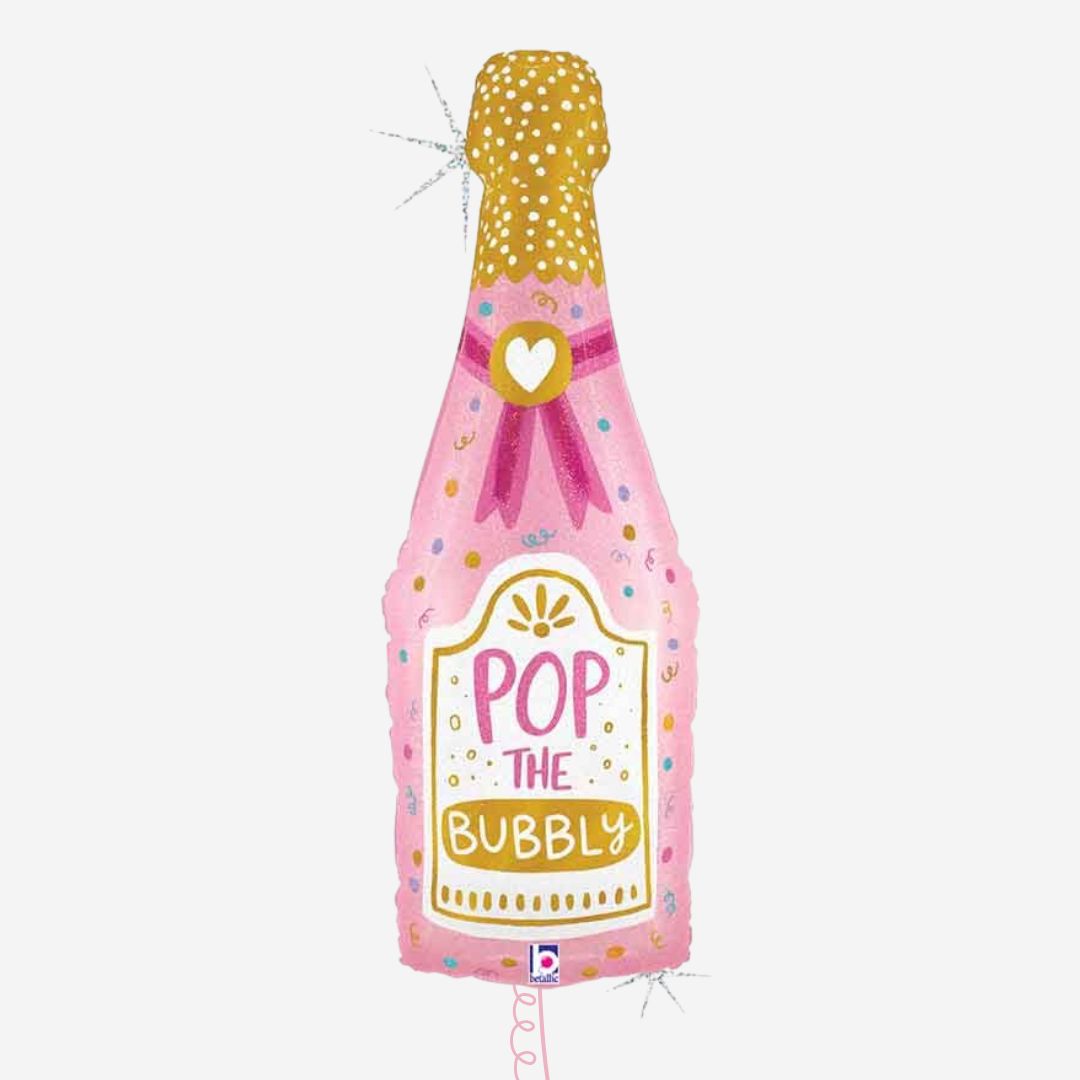 Pink Bubbly Champagne Inflated Foil Balloon
