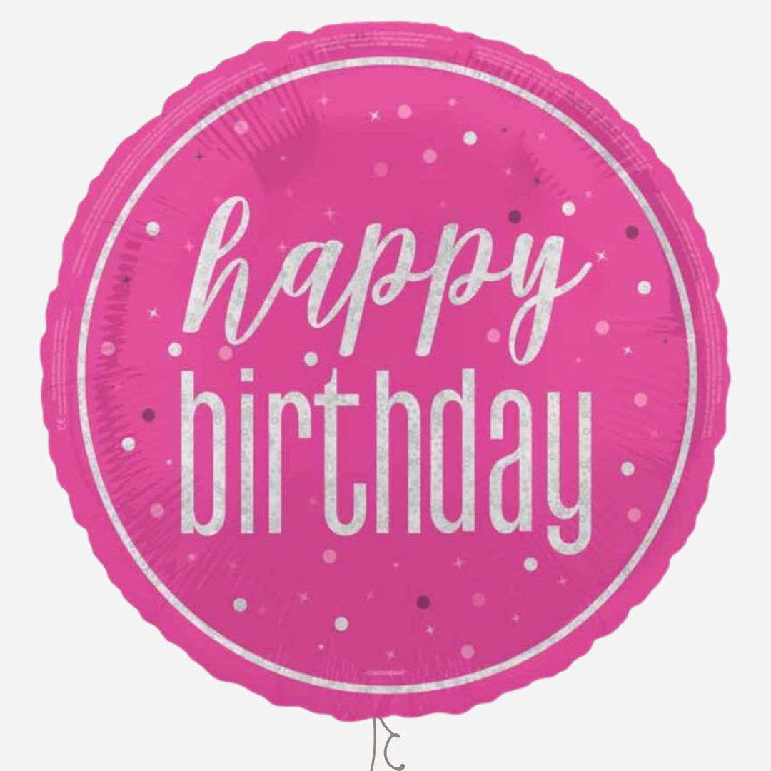 Glitz Pink Happy Birthday Inflated Foil Balloon