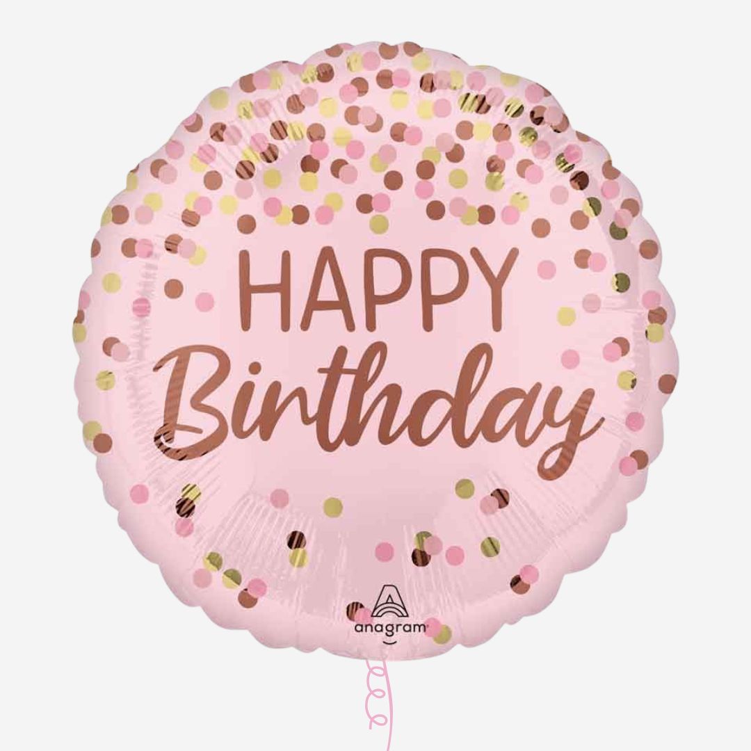Pink Gold Happy Birthday Inflated Birthday Foil Balloon