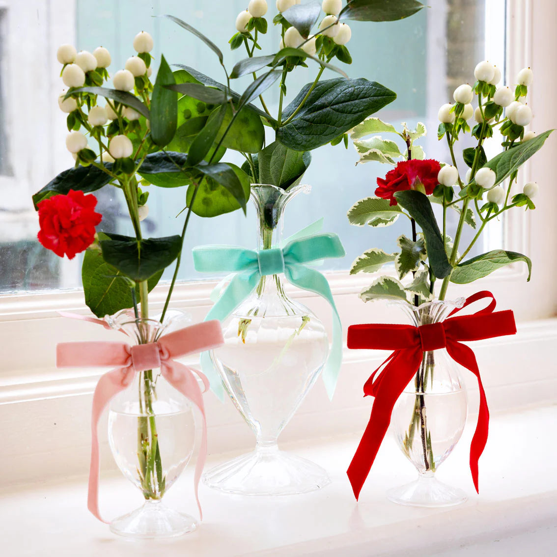 Pink Velvet Decorative Bows - 8 Pack