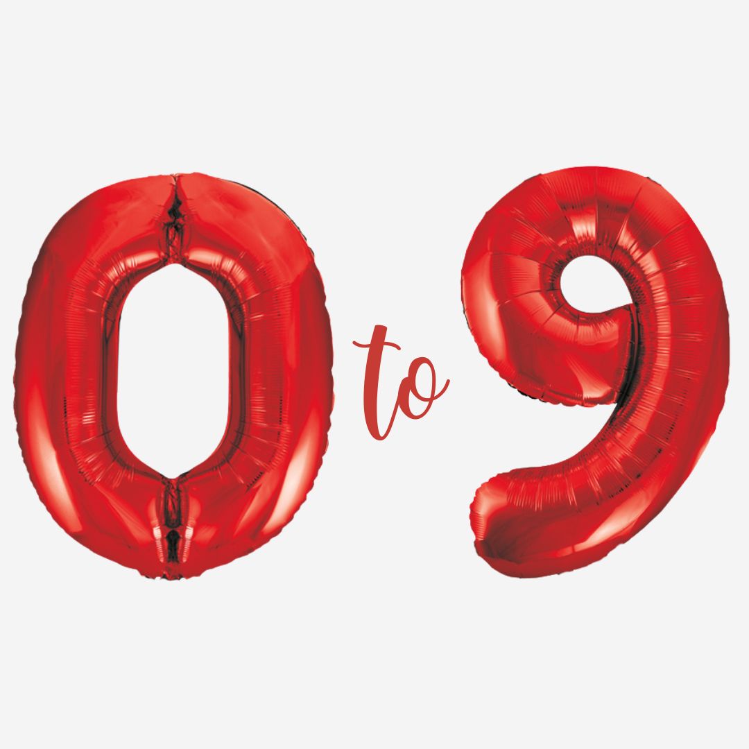 Red foil outlet number balloons