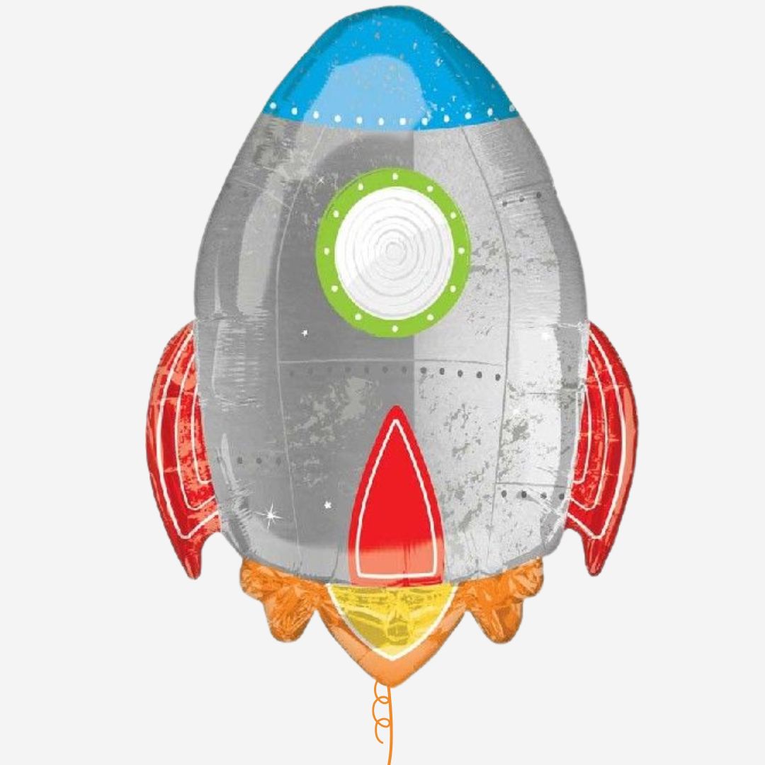 Blast Off Space Rocket Inflated Foil Balloon