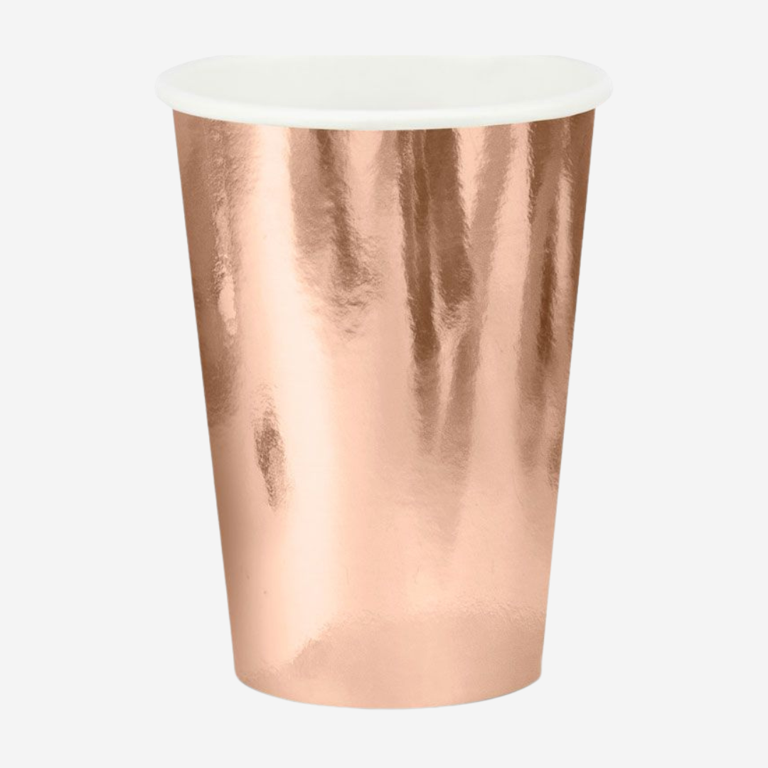 Metallic Rose Gold Paper Cups (6 pack)