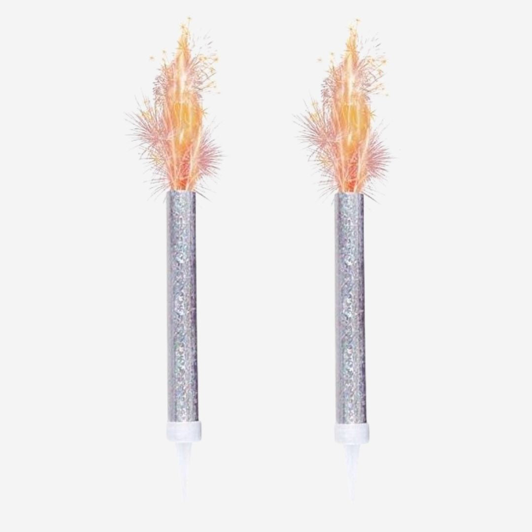 Silver Ice Fountain Candles