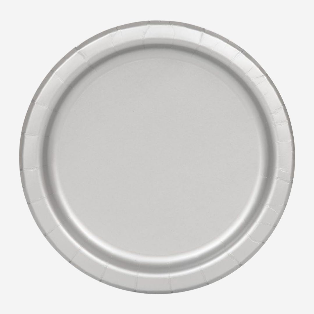 Silver Paper Plates - Pack of 16