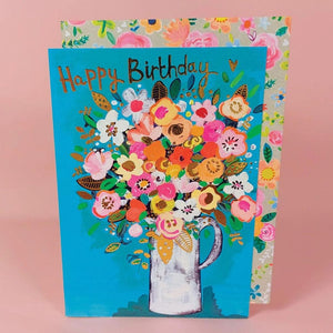 Happy Birthday Flower Jug Card by Paper Salad