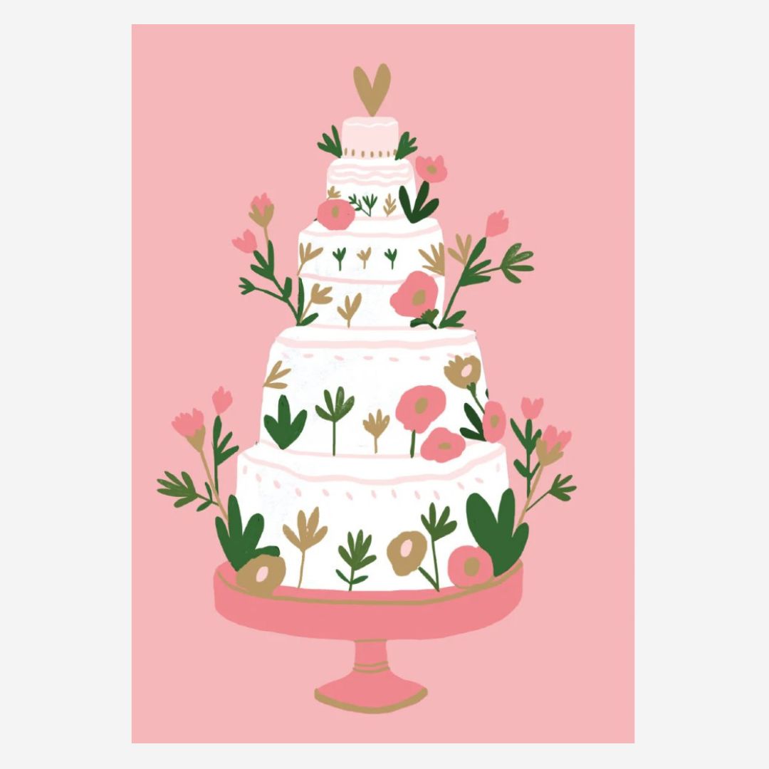 Five Tiered Wedding Cake Card