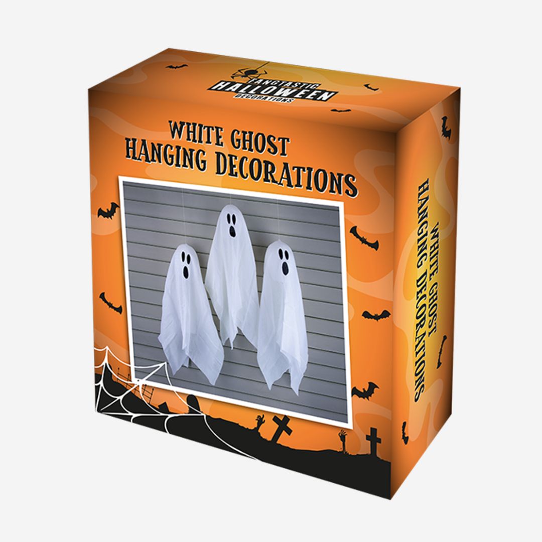 Halloween White Hanging Ghost Decorations (3 Pack)