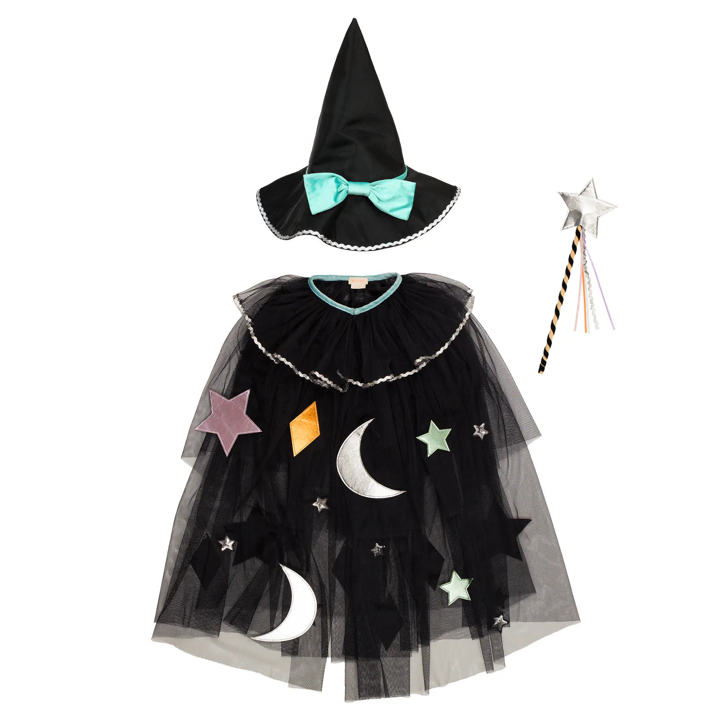 Tulle Appliqué Witch Cape, Hat & Wand by Meri Meri