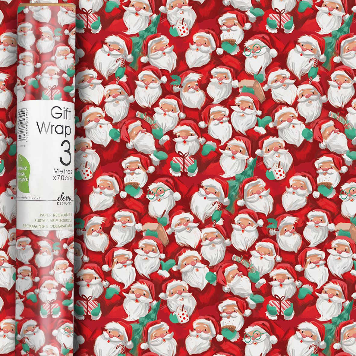 Party Santa Wrapping Paper Roll