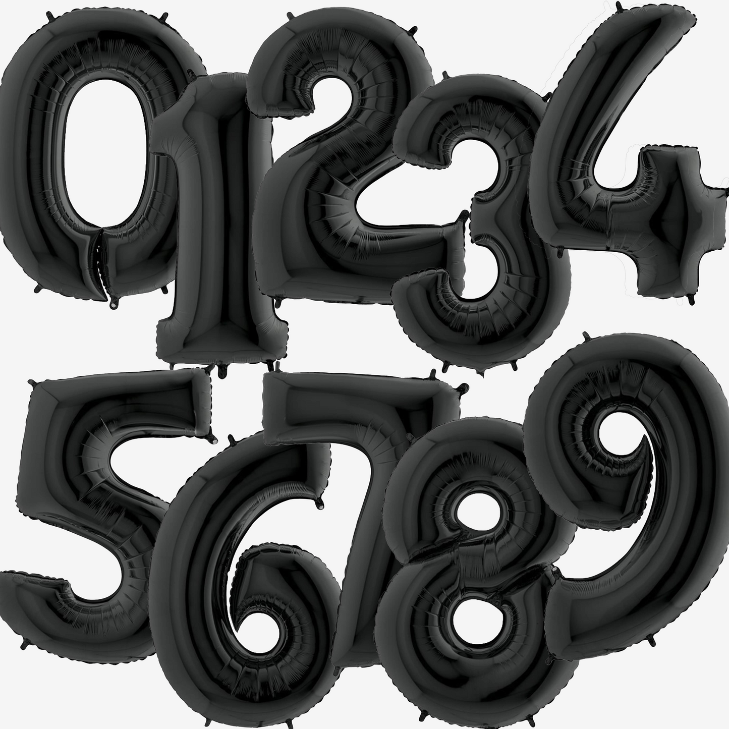 Black Inflated Foil Number Balloons