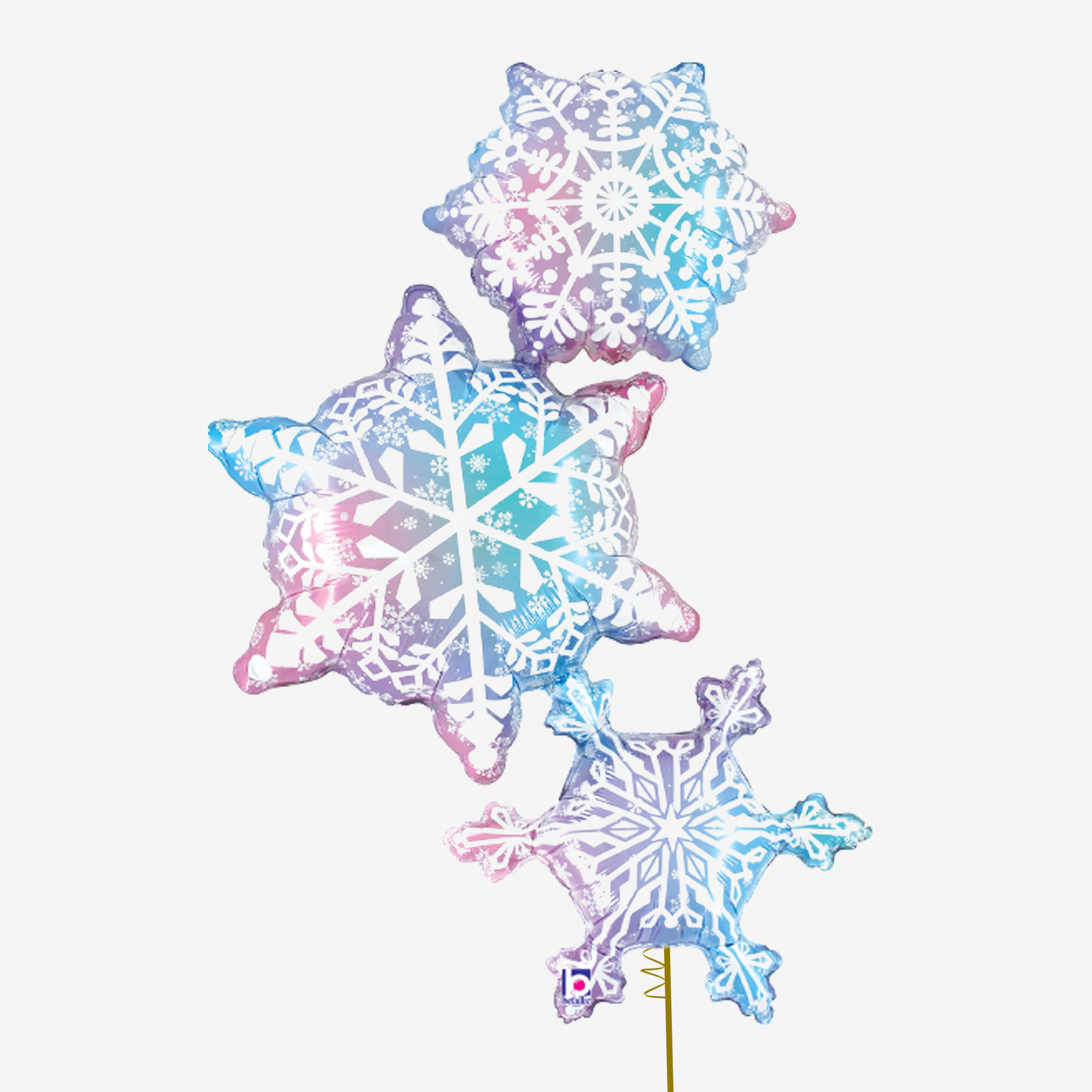 50 inch Shape Snowflake Trio Inflated Foil Balloons